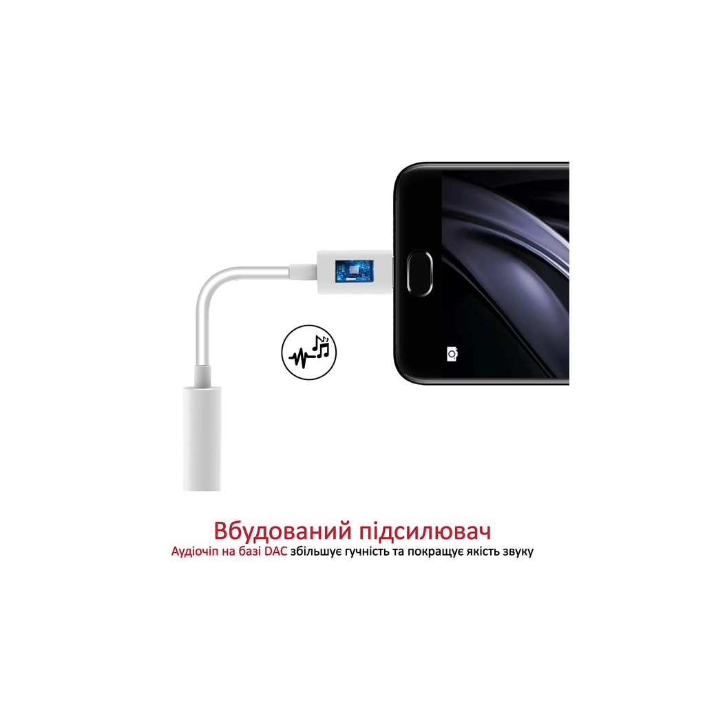 Перехідник USB-C to 3.5mm F 0.2m white Promate (auxlink-c.white) - изображение 4