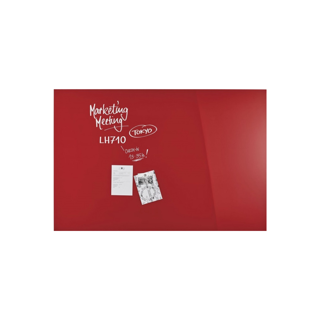 Офісна дошка Magnetoplan скляна магнітно-маркерна 1500x1000 червона Glassboard-Red (13408006) - зображення 5
