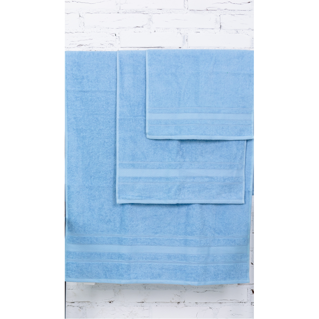 Рушник MirSon набір банних 5072 Elite SoftNess Cornflower 50х90, 70х140, 100x150 (2200003960921) - изображение 3