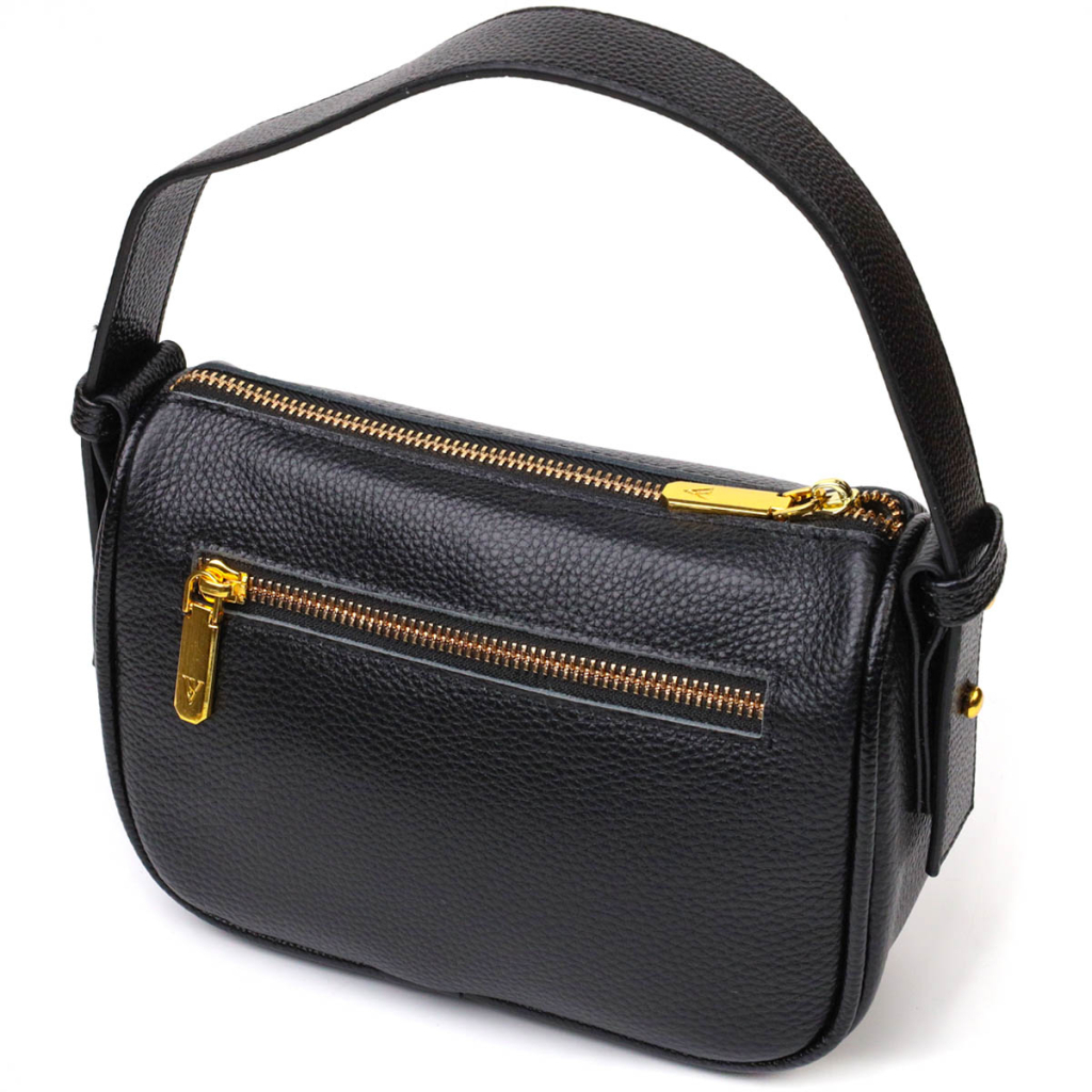 Сумка Vintage На плече крос-боді з натуральної шкіри Чорна (22127) - зображення 2