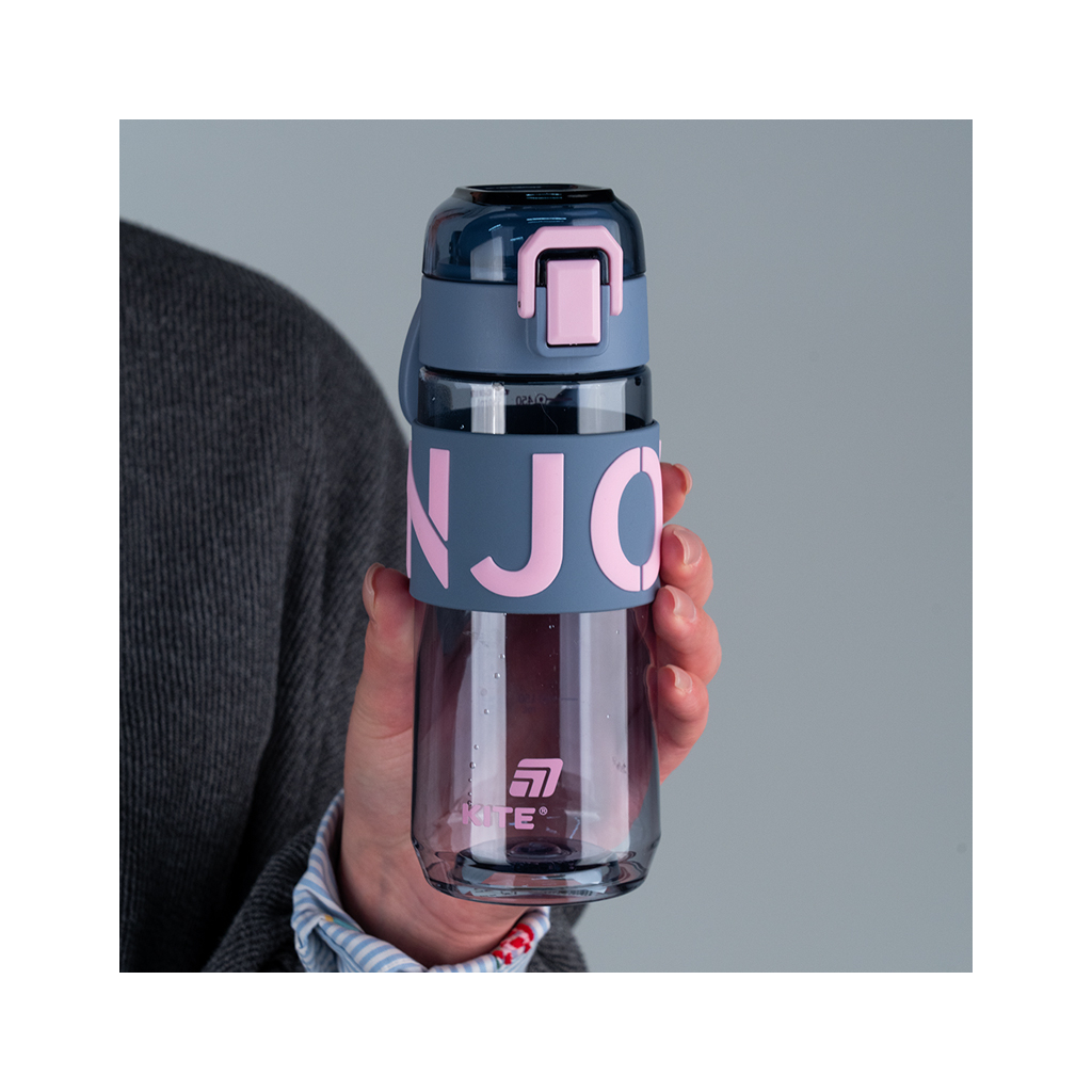 Пляшка для води Kite 550 мл сіро-рожева (K25-1232-2) - зображення 5