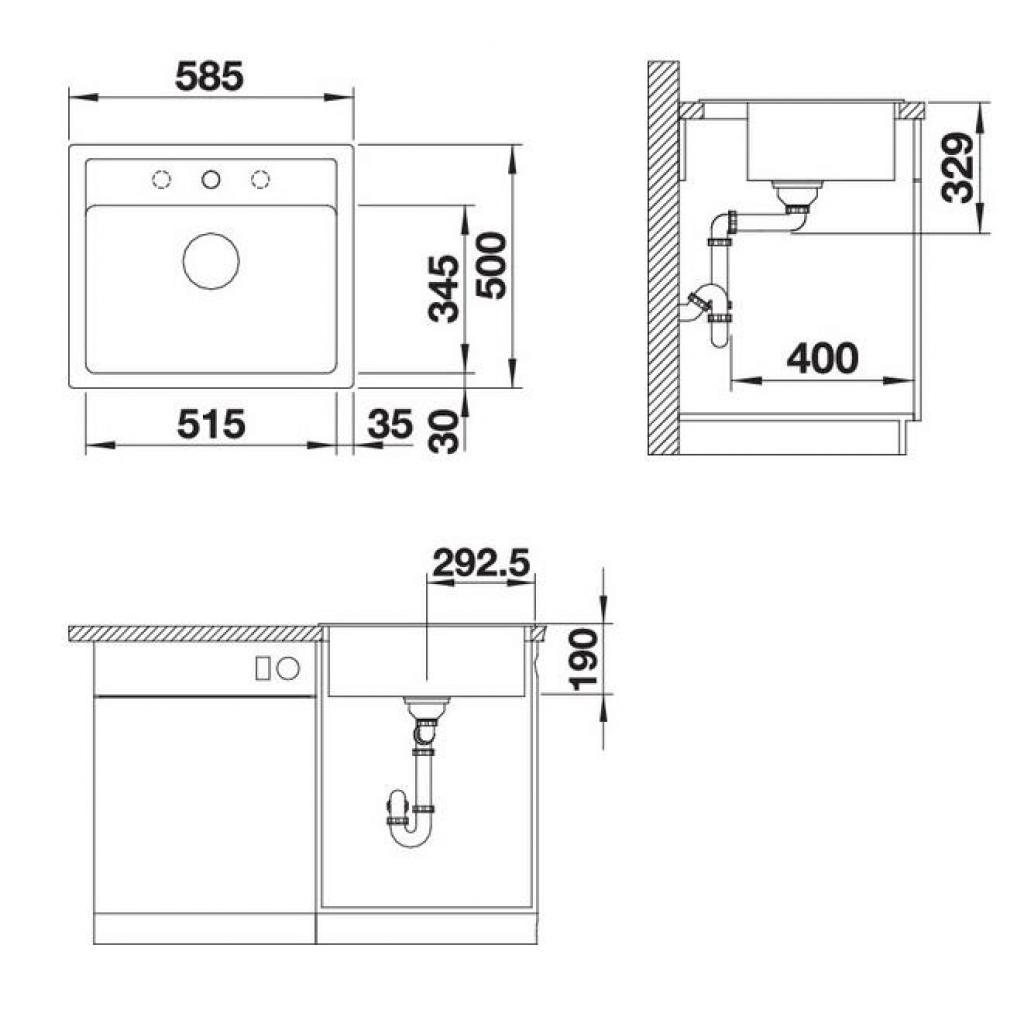 Мийка кухонна Blanco 523332 LEGRA 6 АНТРАЦИТ - зображення 2