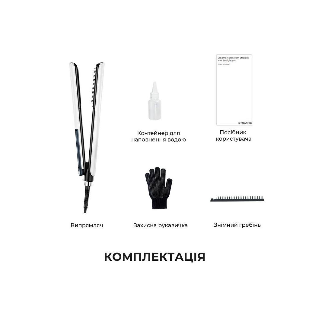 Вирівнювач для волосся Dreame AuraSteam Straight White AA01A (AA01A-WH) - зображення 12