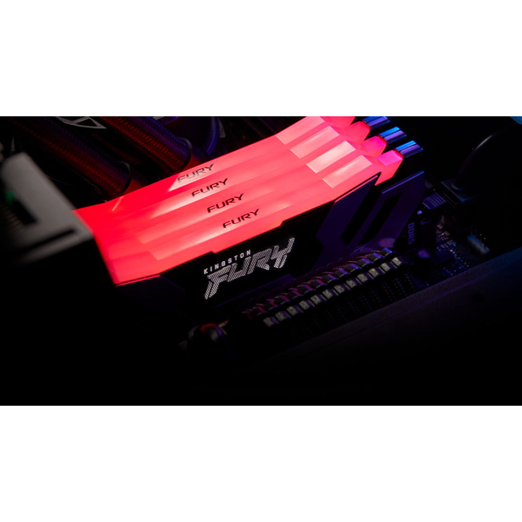 Модуль пам'яті для комп'ютера DDR5 48GB (2x24GB) 8000 MHz Renegade RGB Black/Silver Kingston Fury (ex.HyperX) (KF580C38RSAK2-48) - зображення 4
