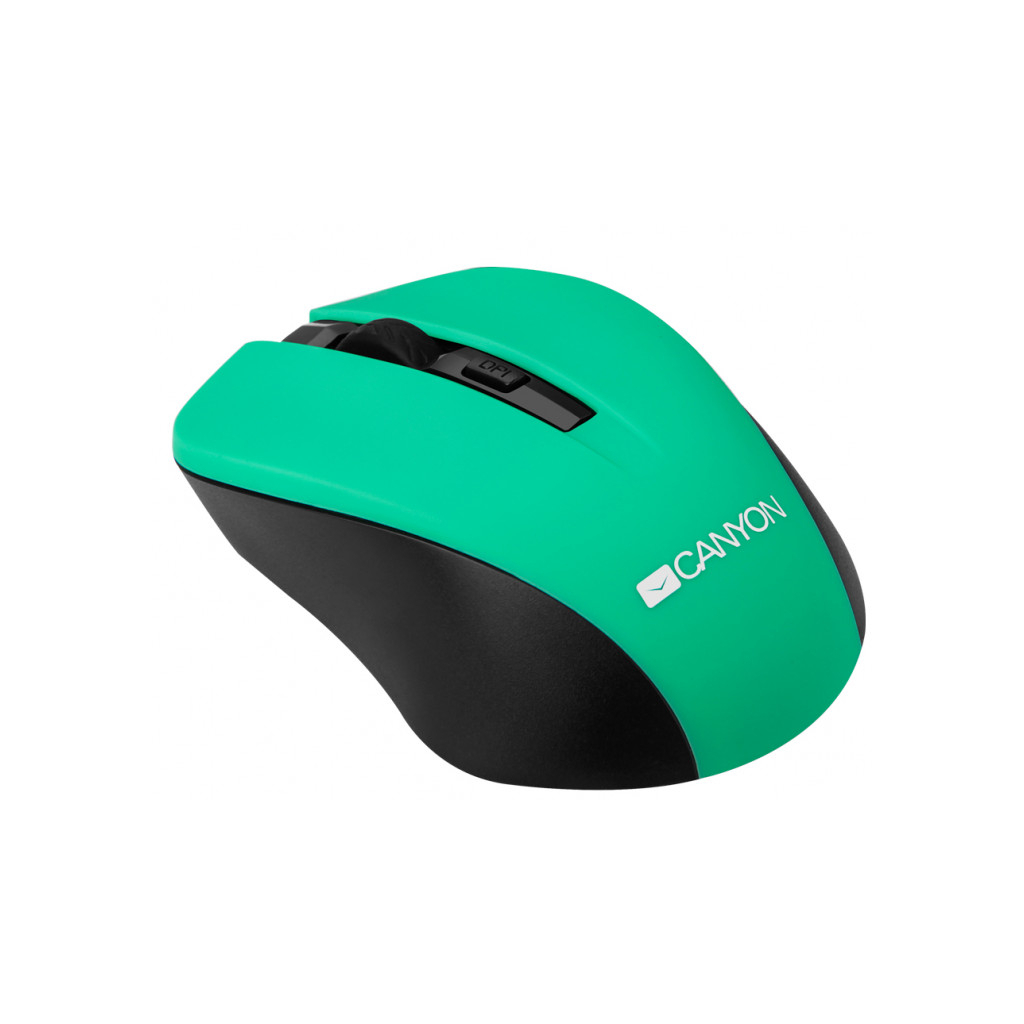 Мишка Canyon CNE-CMSW1GR Wireless Black-Green (CNE-CMSW1GR) - зображення 1