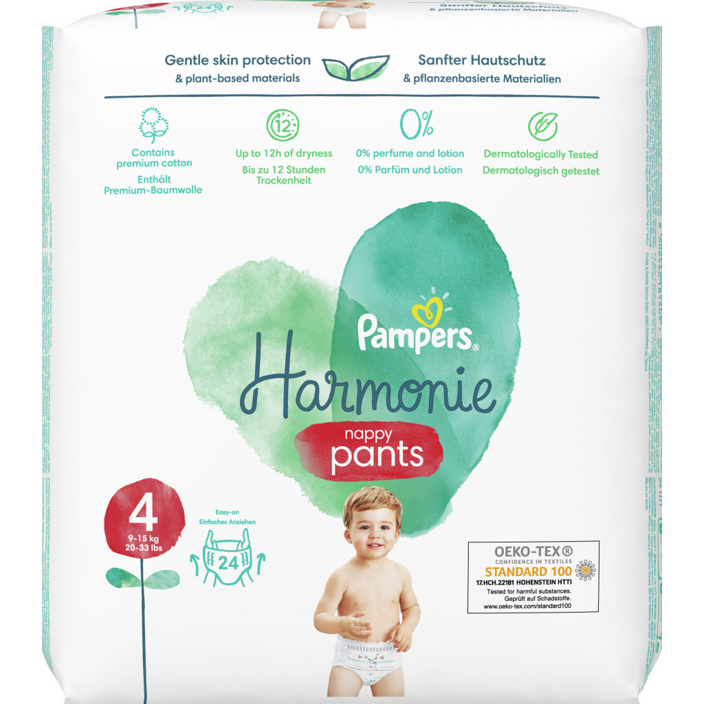 Підгузки Pampers трусики Harmonie Nappy Pants Розмір 4 (9-14 кг) 24 шт (8006540181409) - зображення 2