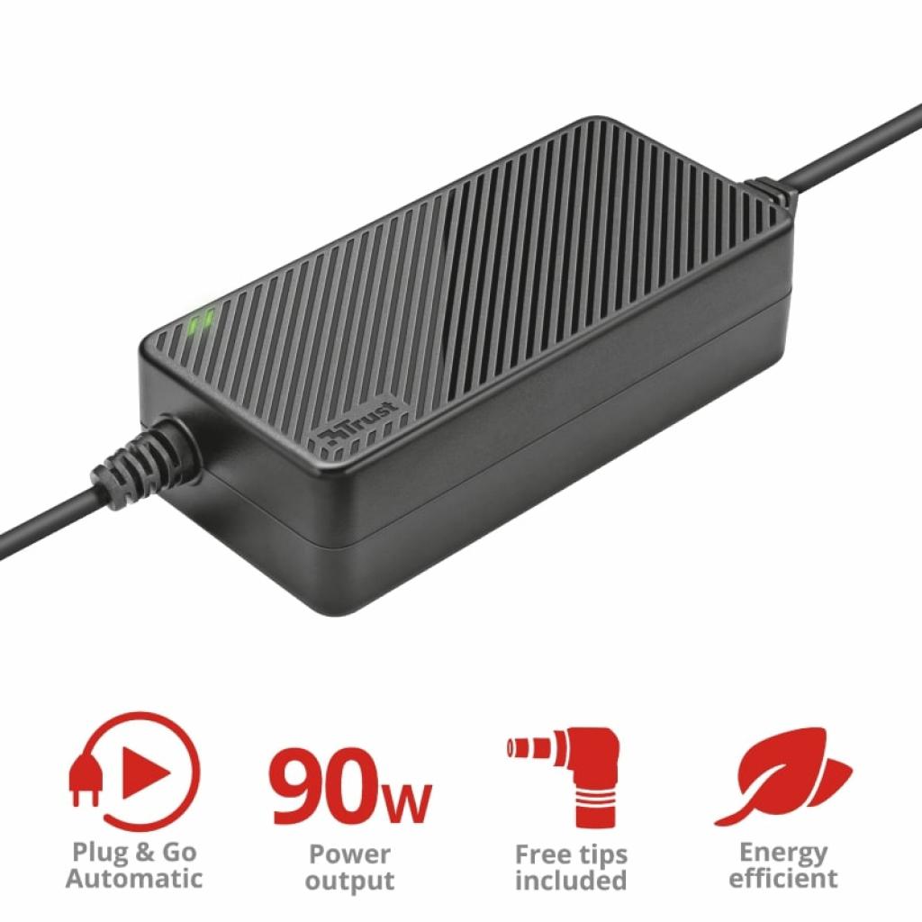 Блок живлення до ноутбуку Trust Xera 90W Smart Laptop Charger (22910) - зображення 3