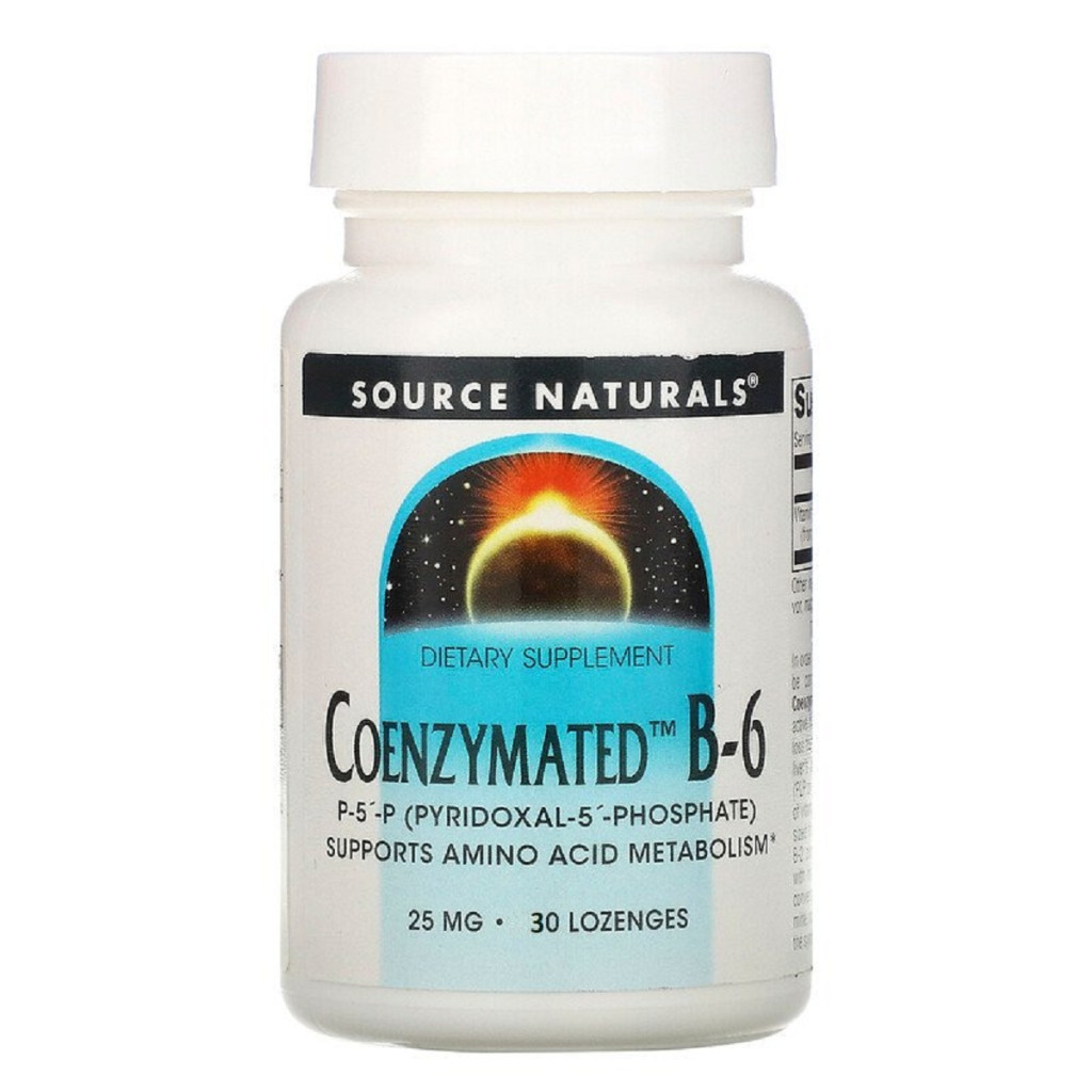 Антиоксидант Source Naturals Коензим Вітаміну B6, 25 мг, Coenzymated™ Vitamin B-6, 30 таблеток для (SN0940) - зображення 1