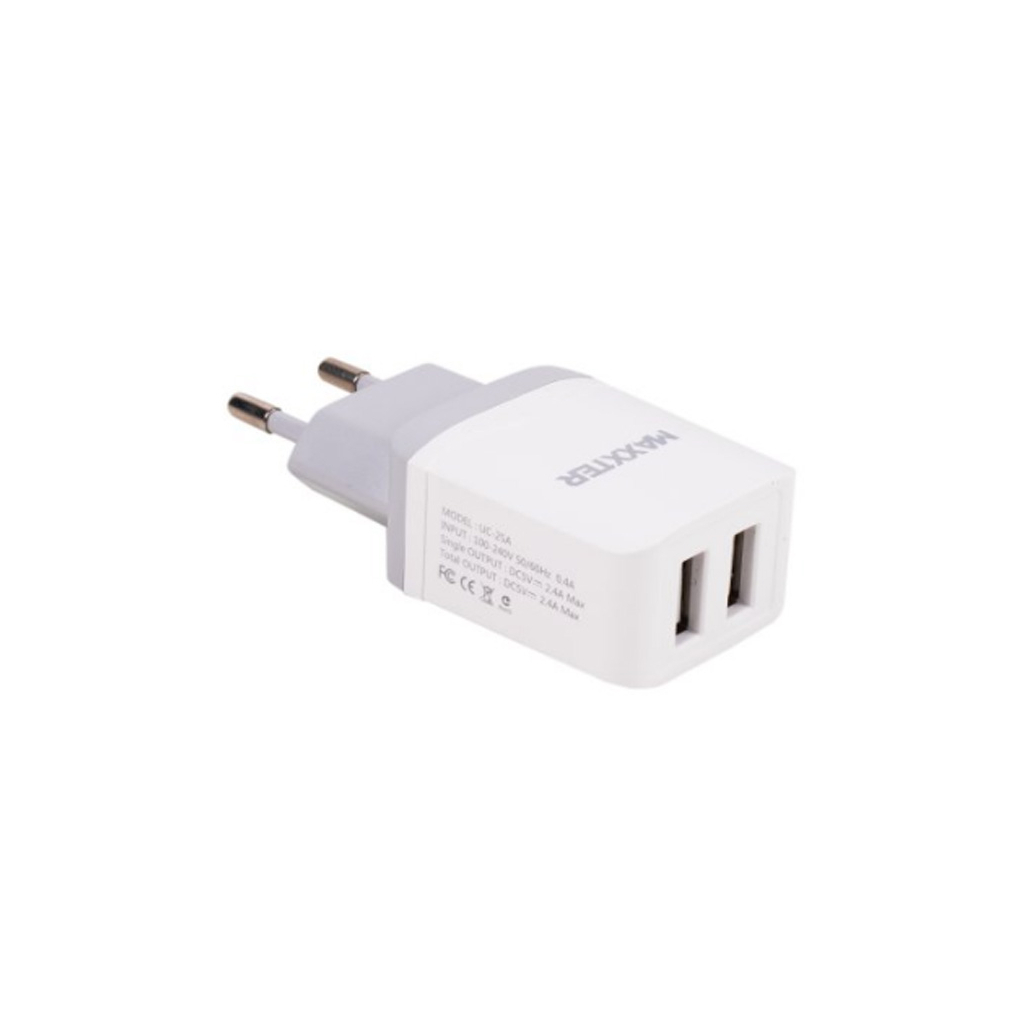 Зарядний пристрій Maxxter 2 USB, 5V/2.4A (UC-25A) - зображення 1