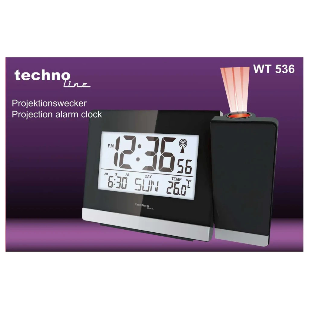 Настільний годинник Technoline WT536 проекційний Black (DAS301196) - зображення 5