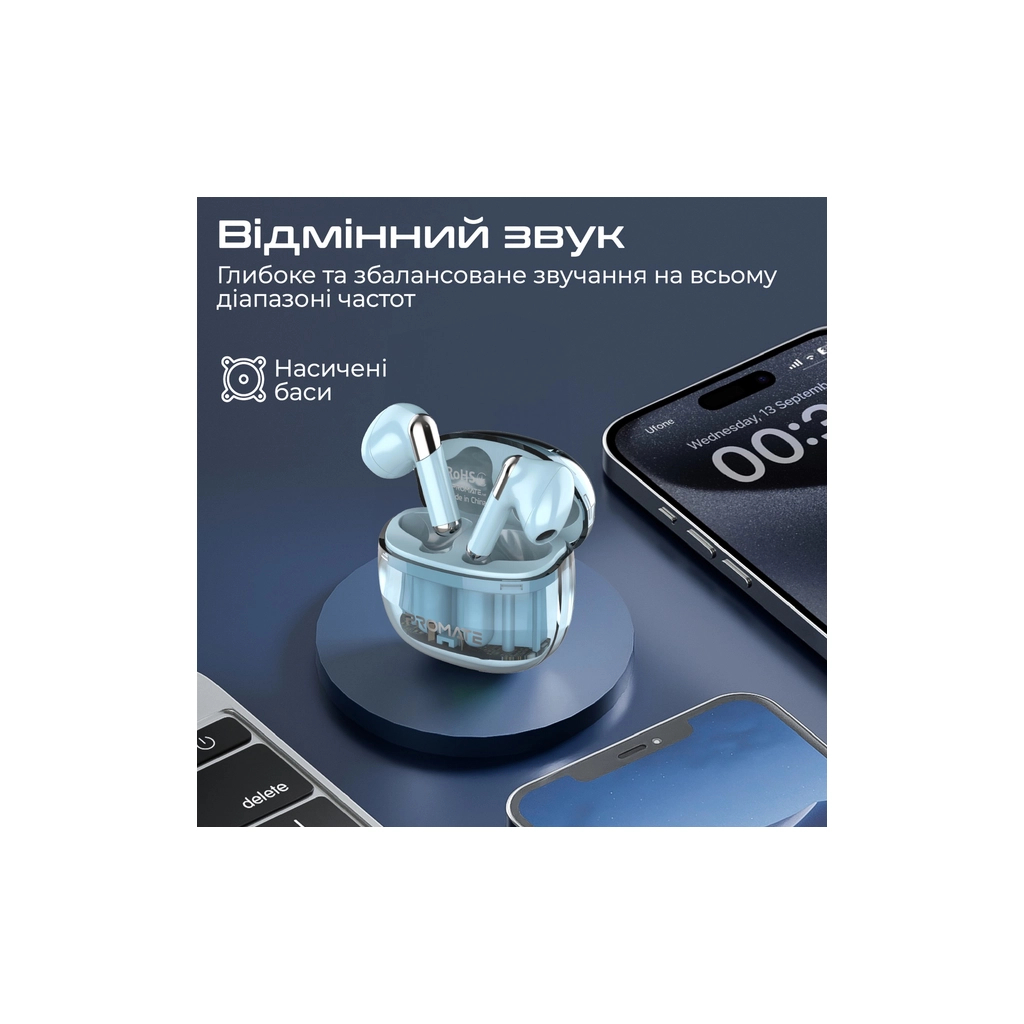 Навушники Promate TransPods Blue (transpods.blue) - зображення 4