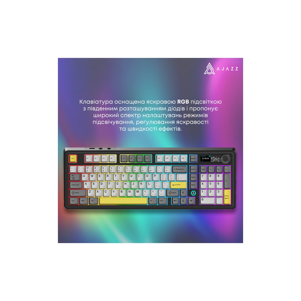 Клавіатура Ajazz AK980 Clear Sky Switch RGB Wireless/Bluetooth/USB Black (AK980-CS-BGY) - зображення 12