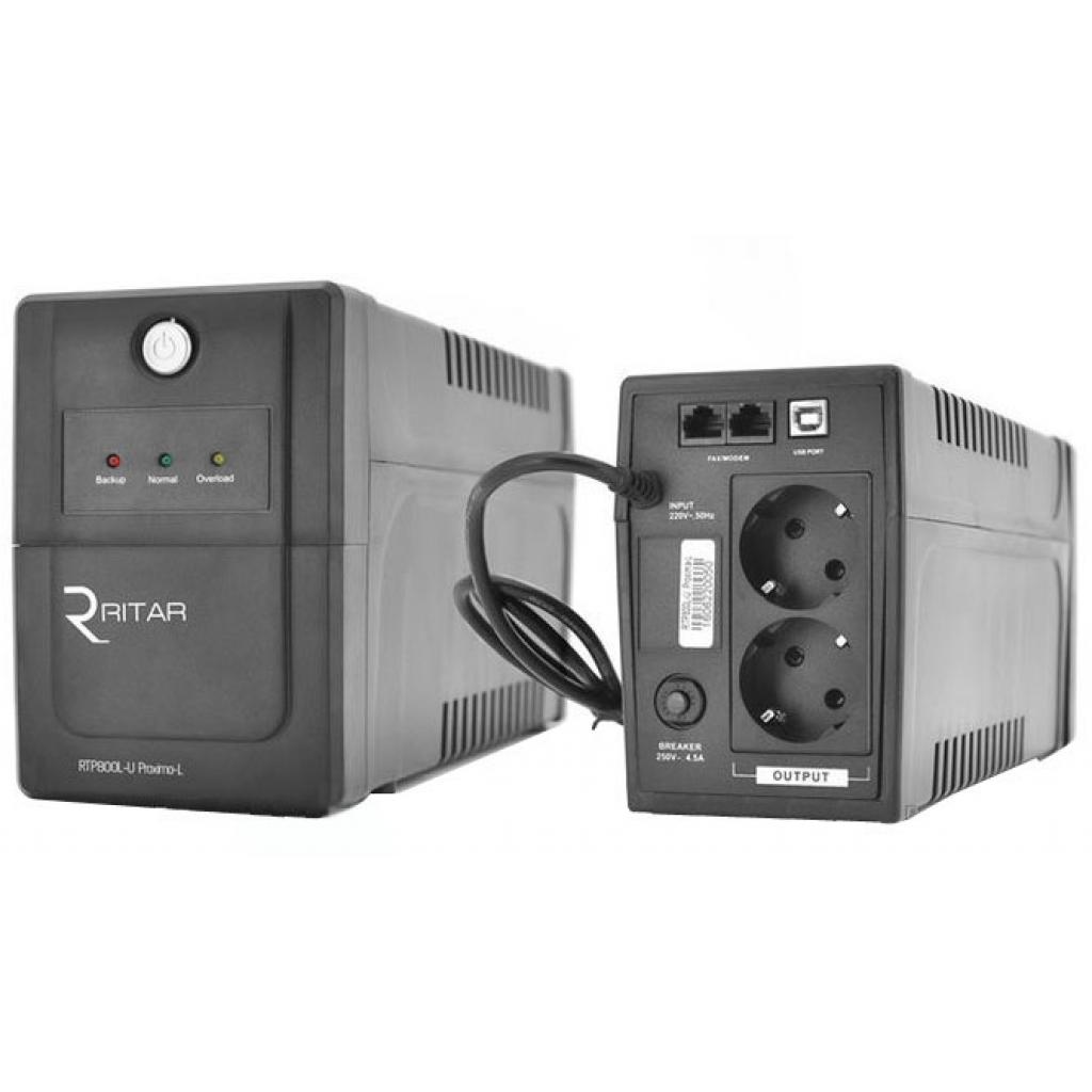 Пристрій безперебійного живлення Ritar RTP800L-U (480W) Proxima-L (RTP800L-U) - зображення 1