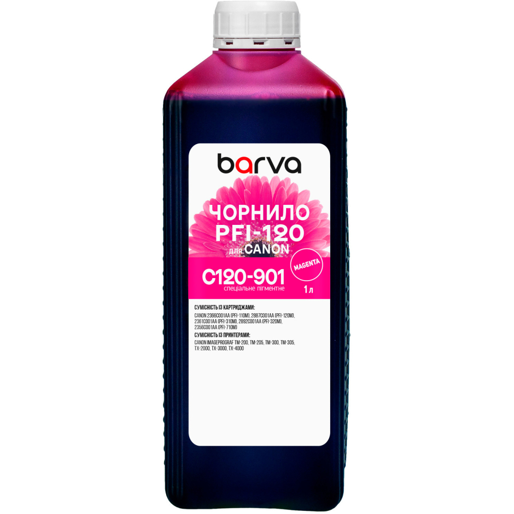 Чорнило Barva Canon PFI-120/710 1л M pigmented (C120-901) - зображення 1