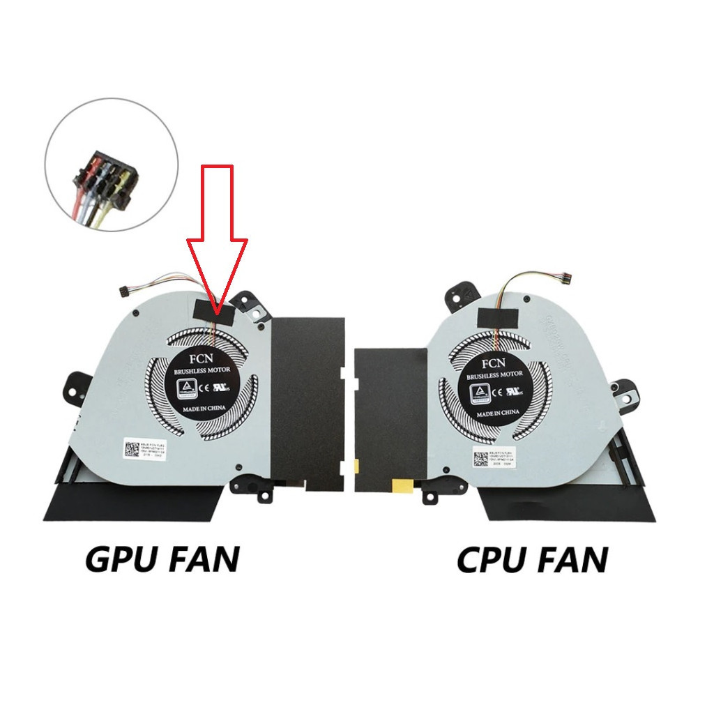 Вентилятор ноутбука ASUS ROG Zephyrus S GX502 (13NR01V0T14111) 12V,1A,4pin GPU (A48495) - зображення 2