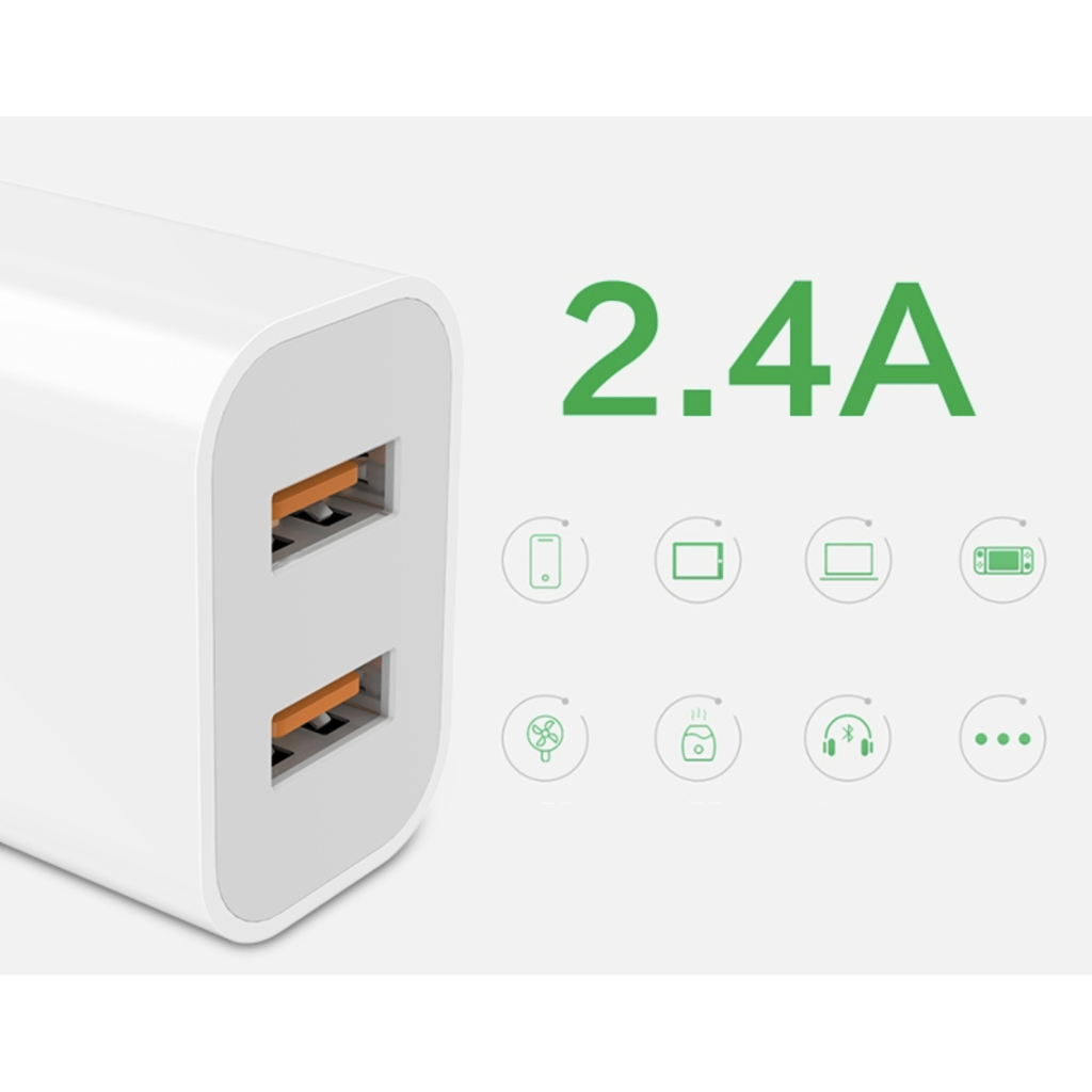 Зарядний пристрій Denmen 2xUSB 2.4A white (DM-DC05-WH) - зображення 3