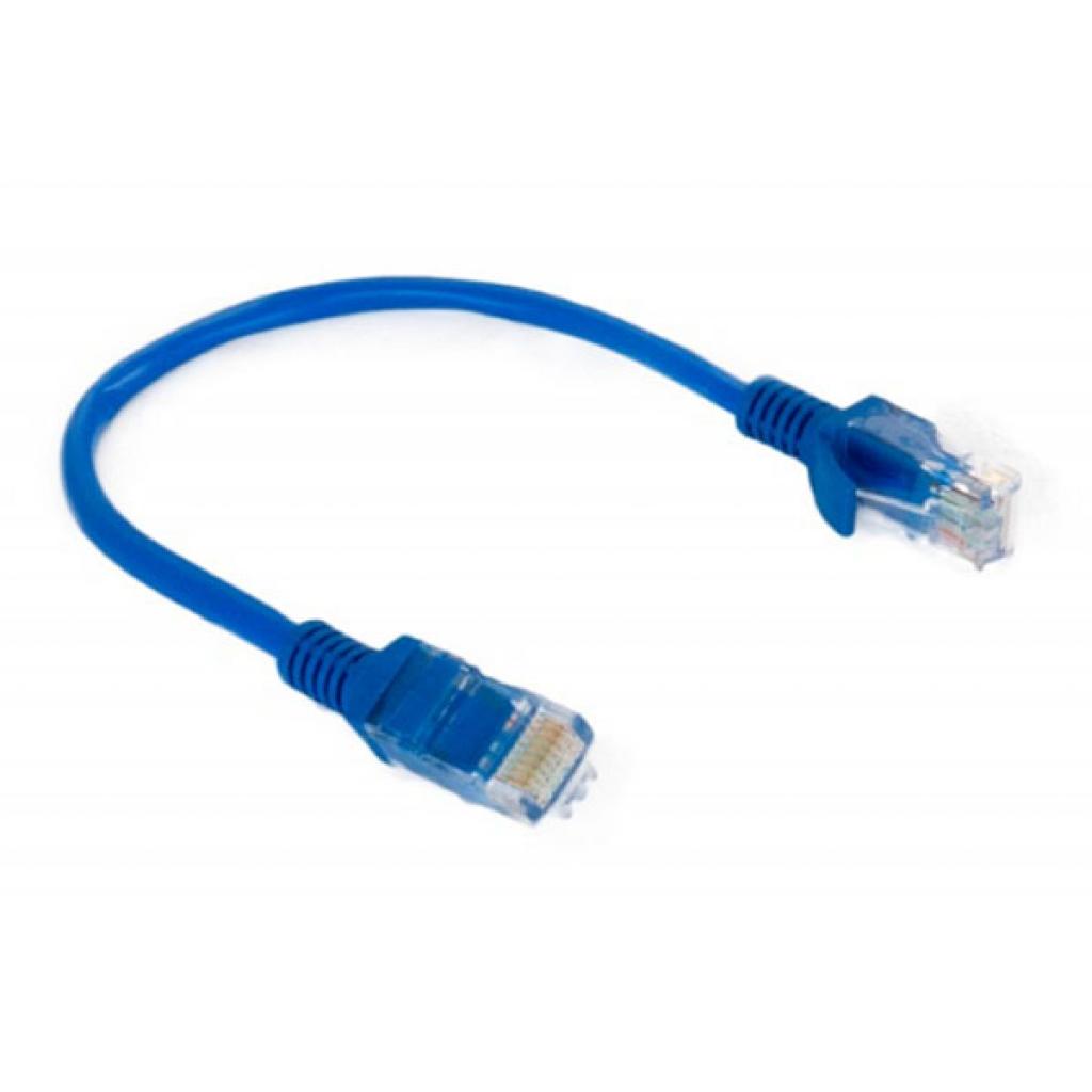 Патч-корд Extradigital 0.25м, UTP, cat.5e, CCA, blue (KBP1764) - изображение 1