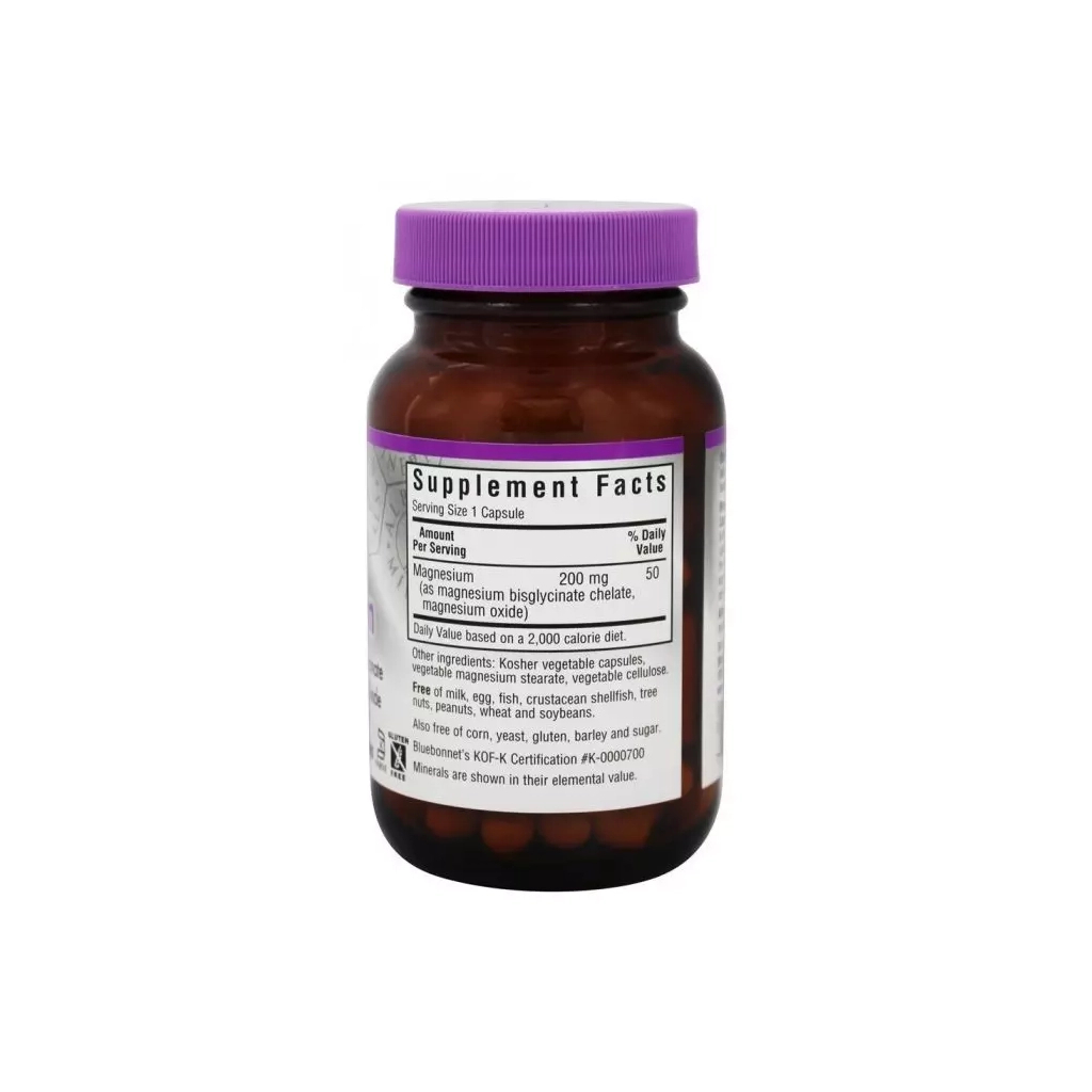 Мінерали Bluebonnet Nutrition Хелатний Магній, Albion, 60 гелевих капсул (BLB0682) - зображення 2