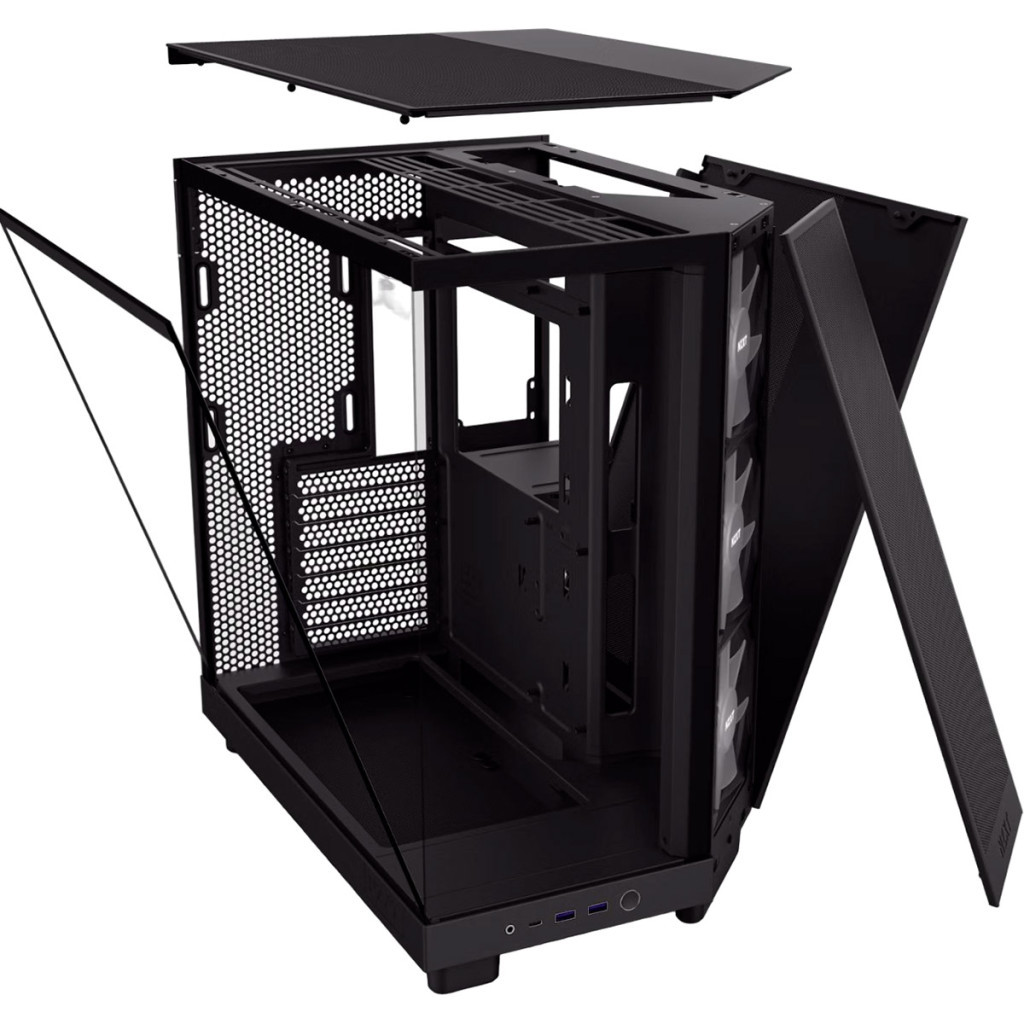 Корпус NZXT H6 Flow RGB All Black (CC-H61FB-R1) - зображення 6