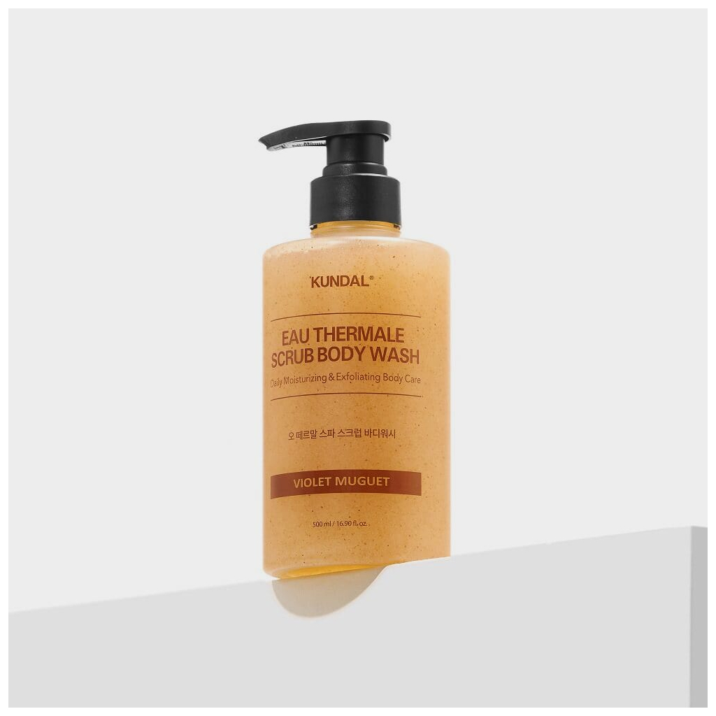 Гель для душу Kundal Eau Thermal Scrub Body Wash Violet Muguet 500 мл (8809809428655) - зображення 3