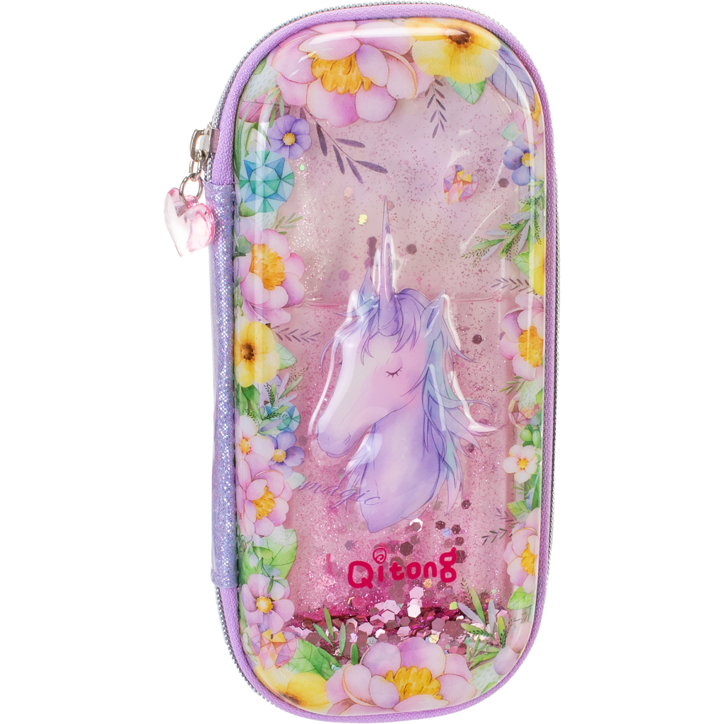 Пенал Cool For School акваріумний 1 відділення з органайзером фіолетовий (QT-5753-Purple) - зображення 1