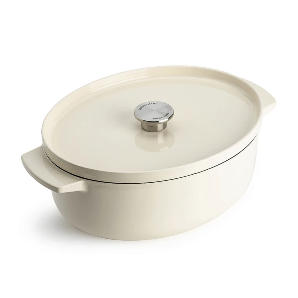 Гусятниця KitchenAid Cast Iron 30 см 5,6 л Мигдалевий крем (CC006062-001) - зображення 1