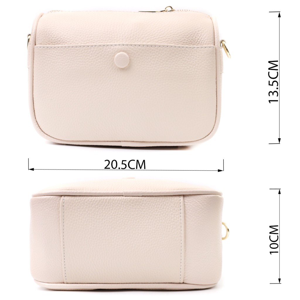 Сумка Vintage Компактна крос-боді жіноча з натуральної шкіри Біла (22591) - зображення 3