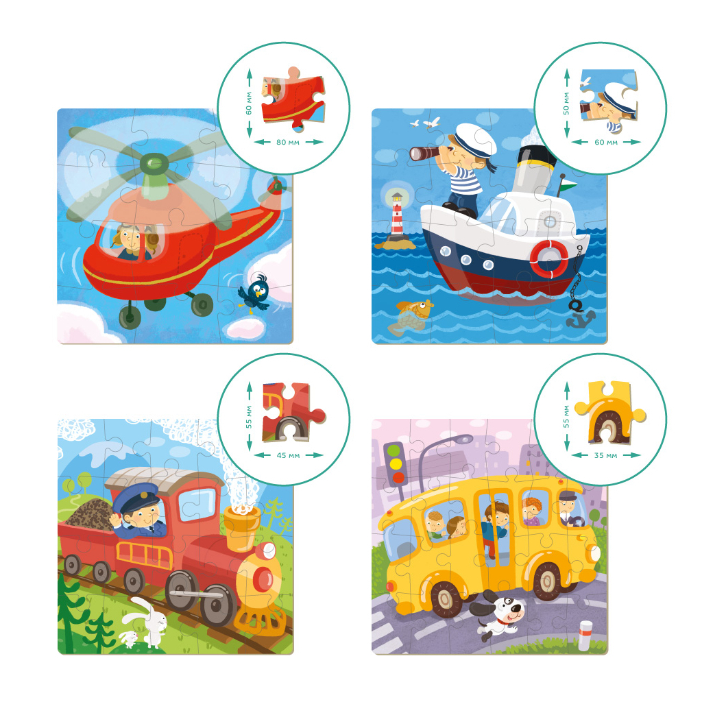 Пазл DoDo 4 в 1 Транспорт (300132) - picture 5