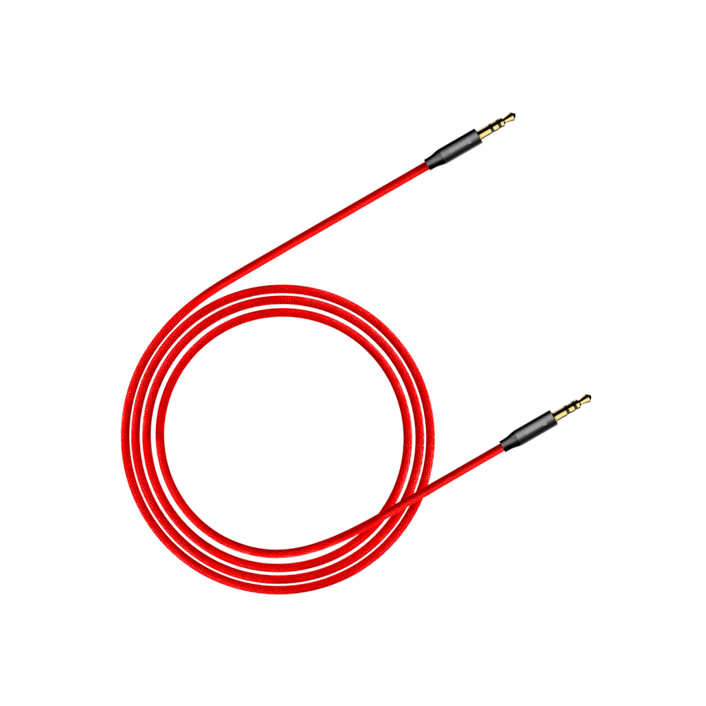 Кабель мультимедійний 3.5mm M to 3.5mm M 1.0m red-black Baseus (CAM30-B91) - зображення 2