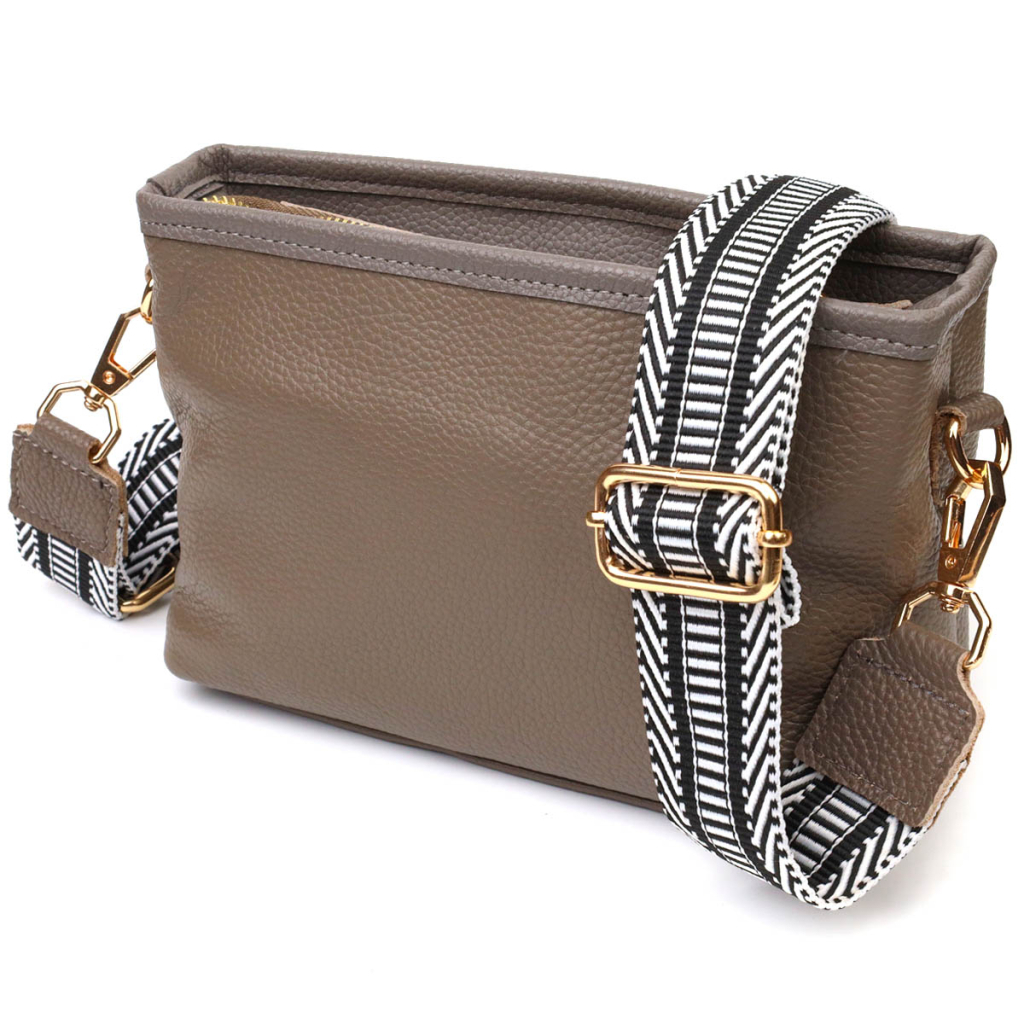 Сумка Vintage Компактна на плече з натуральної шкіри Сіра (22098) - зображення 1