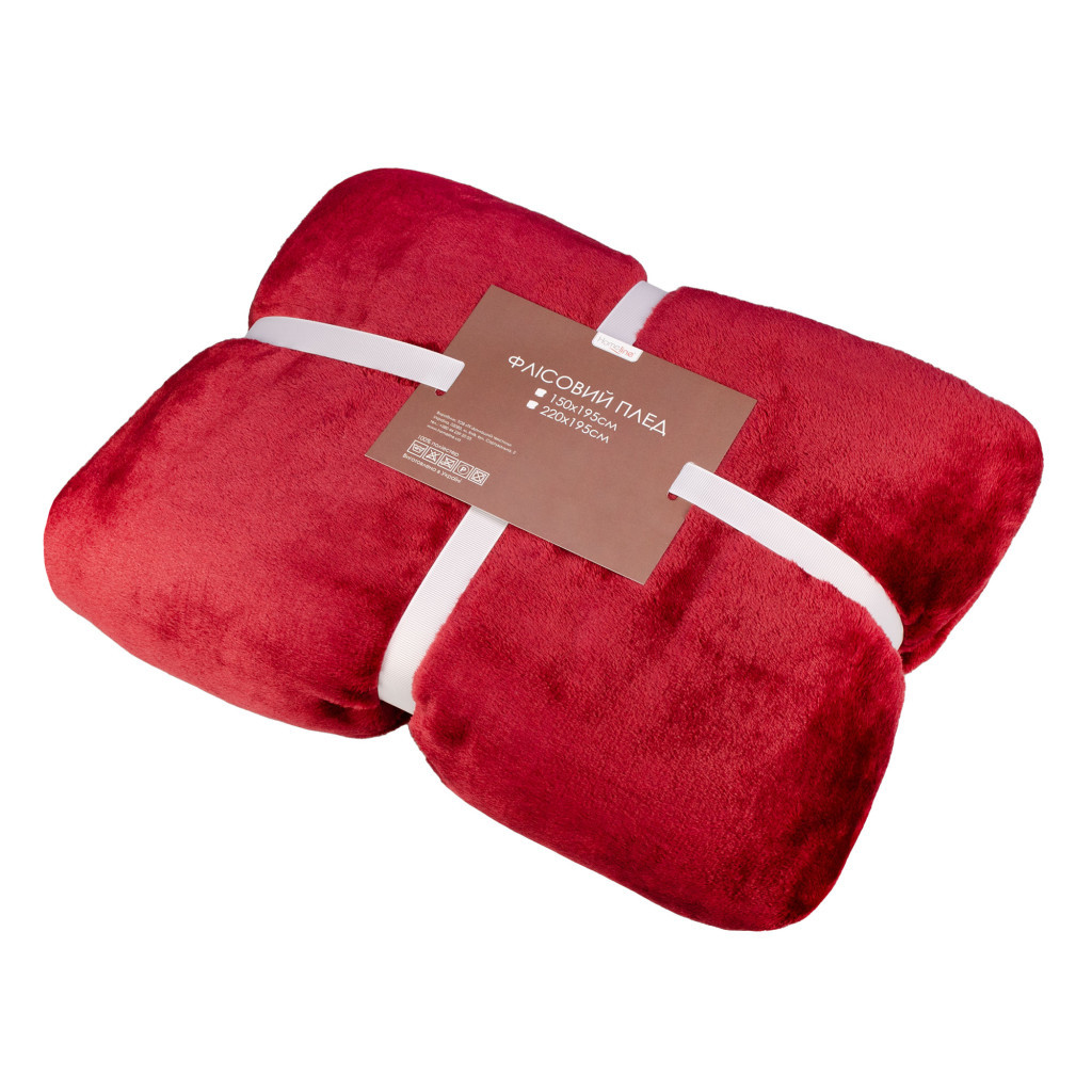 Плед Home Line флісовий Фланель бордовий, 150х195см (164489) - зображення 1