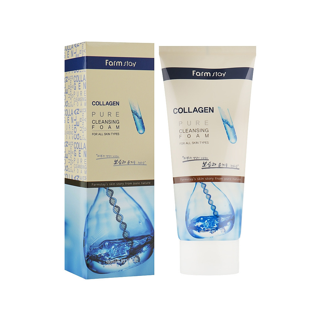 Пінка для вмивання FarmStay Collagen Pure Cleansing Foam З колагеном 180 мл (8809317289472) - зображення 2
