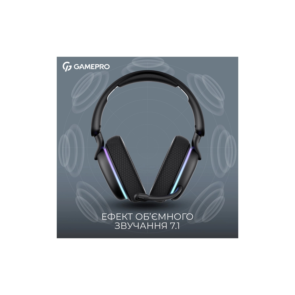 Навушники GamePro Asgard Bragi 7.1 RGB Tri-Mod Black (HSW250B) - изображение 9