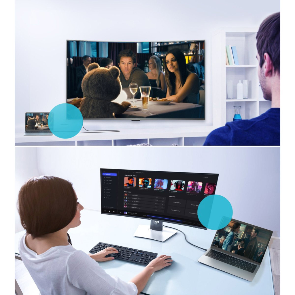 Кабель мультимедійний USB 3.1 Type-C to DisplayPort 1.8m V1.4 Thunderbolt 3 4K60Hz PVC Choetech (XCP-1803) - зображення 7