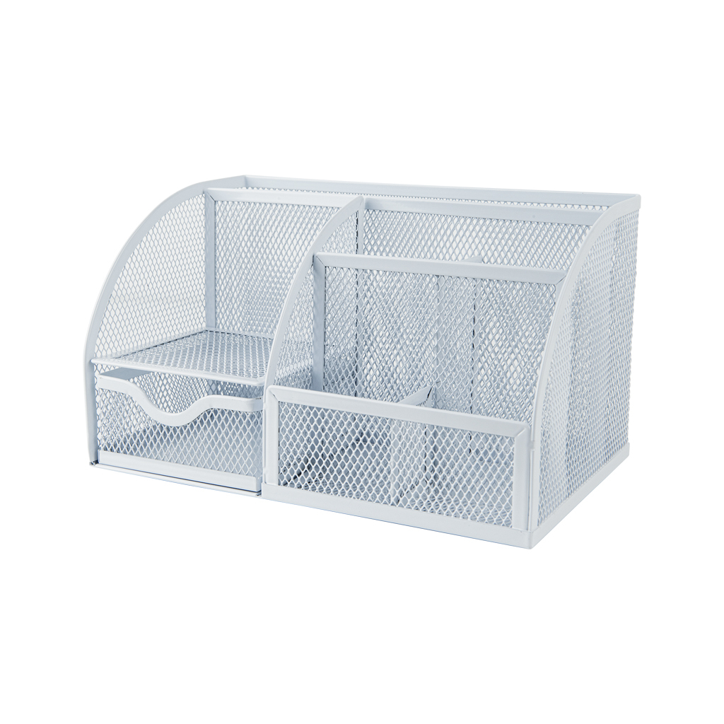 Настільний набір Axent підставка-органайзер 220x140x130 мм металева, біла (2125-21-A) - зображення 1