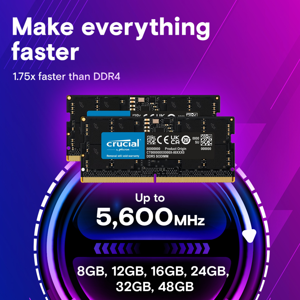 Модуль пам'яті для ноутбука SoDIMM DDR5 8GB 5200 MHz Micron (CT8G52C42S5) - зображення 3