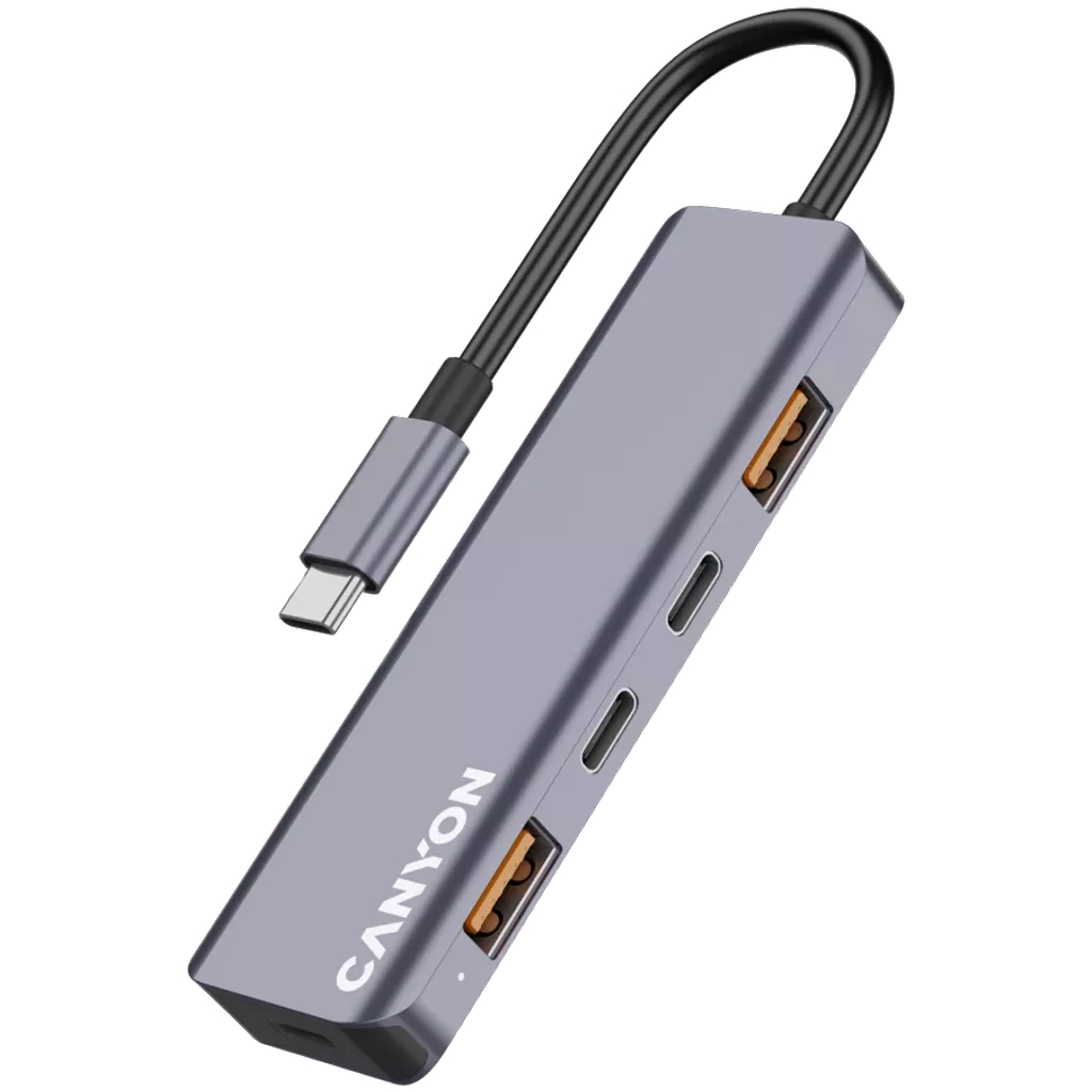 Концентратор Canyon hub DS-18 5in1 USB-C Grey (CNS-TDS18) - изображение 4