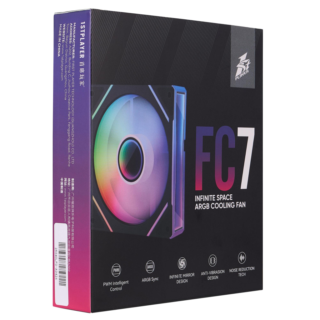 Кулер до корпусу 1stPlayer FC7 Black (FC7-BK-1IN1) - зображення 10