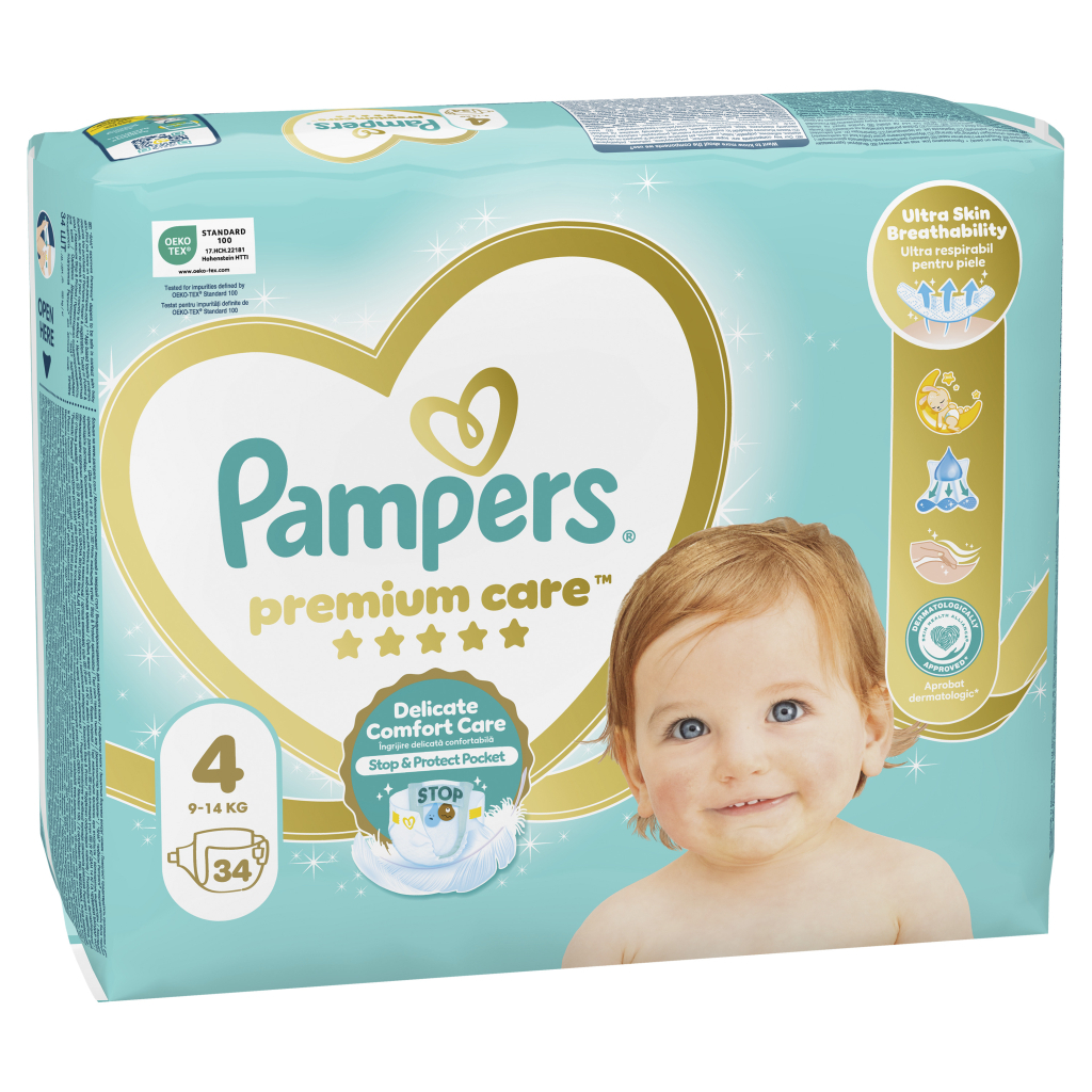 Підгузки Pampers Premium Care Maxi Розмір 4 (9-14 кг) 34 шт (8001090379368) - зображення 2