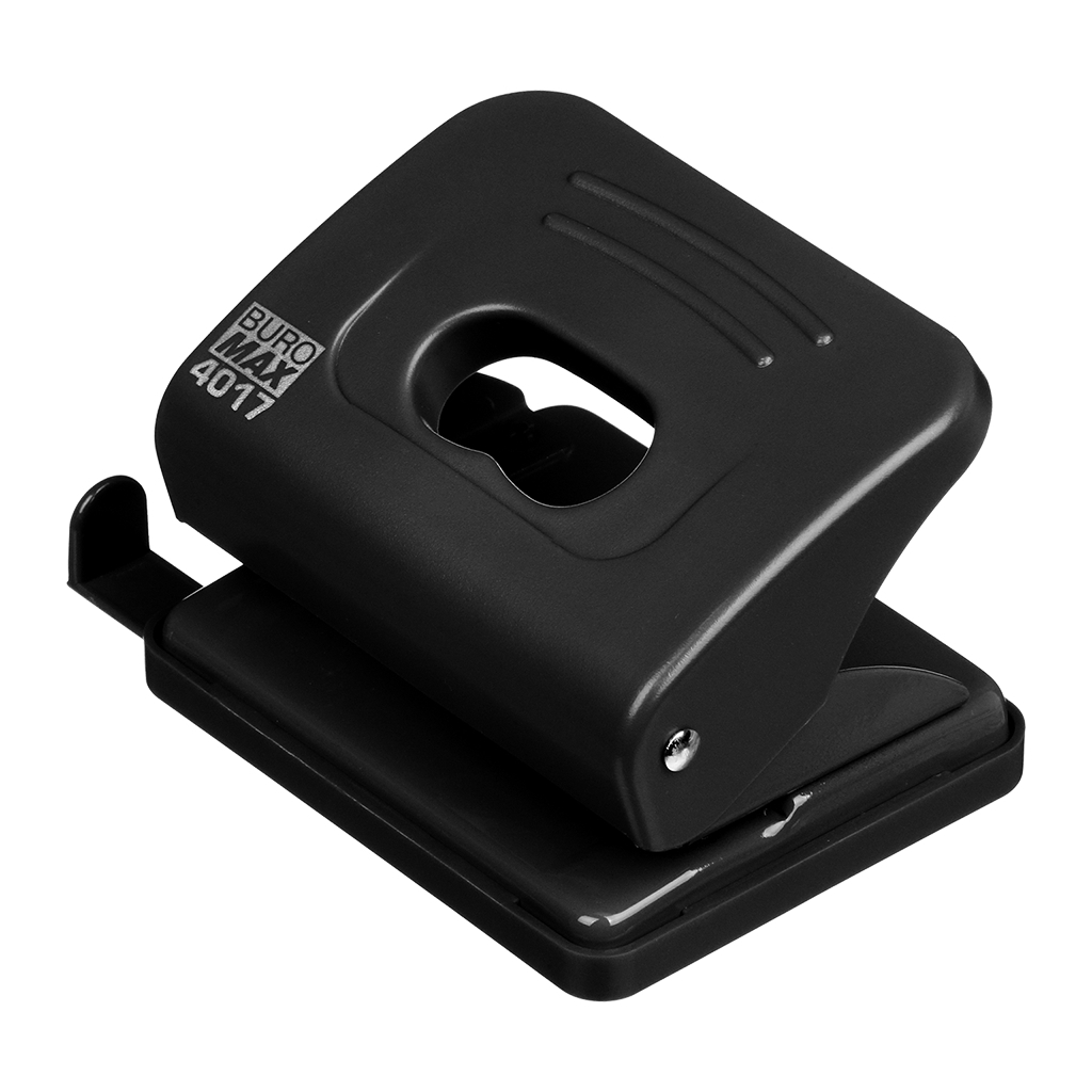 Діркопробивач Buromax пластиковий, до 20 аркушів, 120 х 82 х 53 мм, чорний (BM.4017-01) - зображення 1