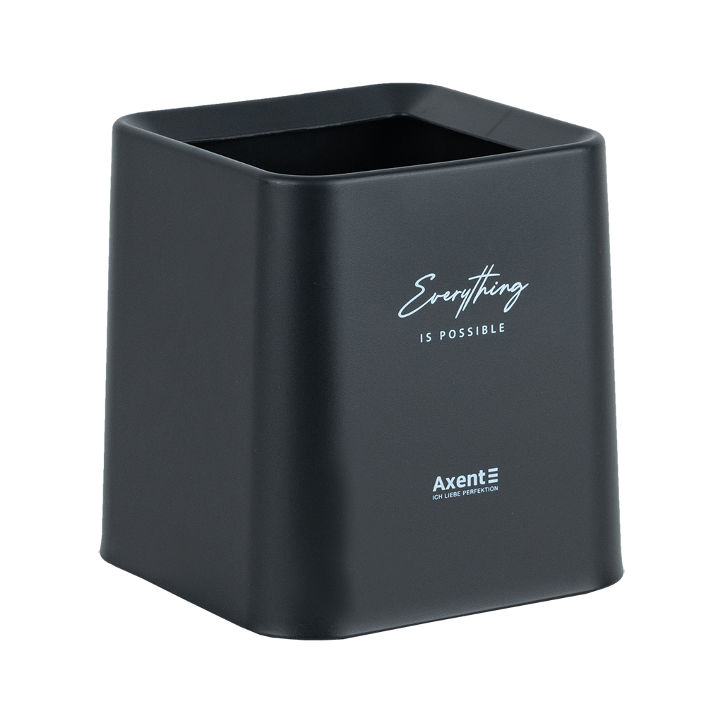 Кошик для паперів Axent Настільний контейнер для сміття, квадратний, чорний (2132-01-A) - picture 2