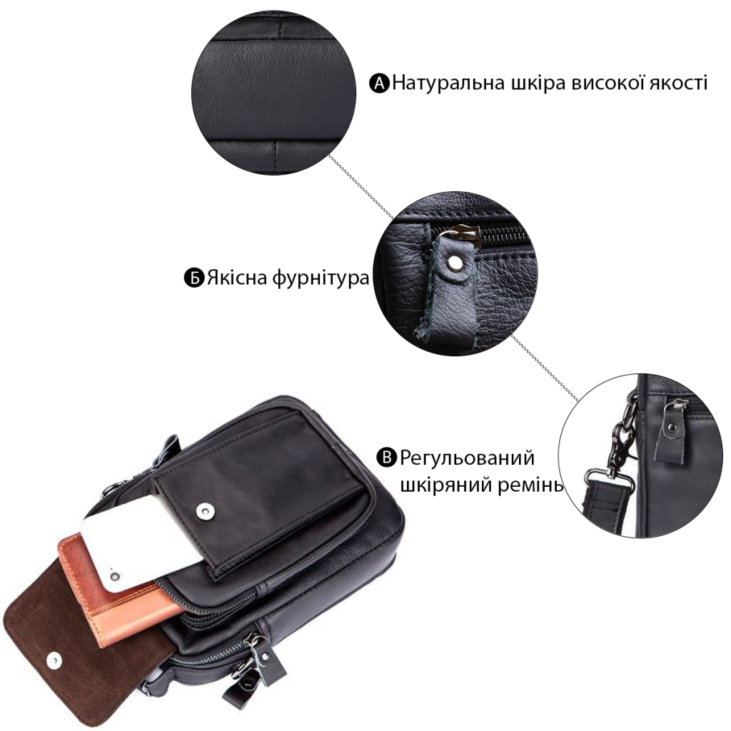 Сумка Vintage Чорна (14816) - зображення 4