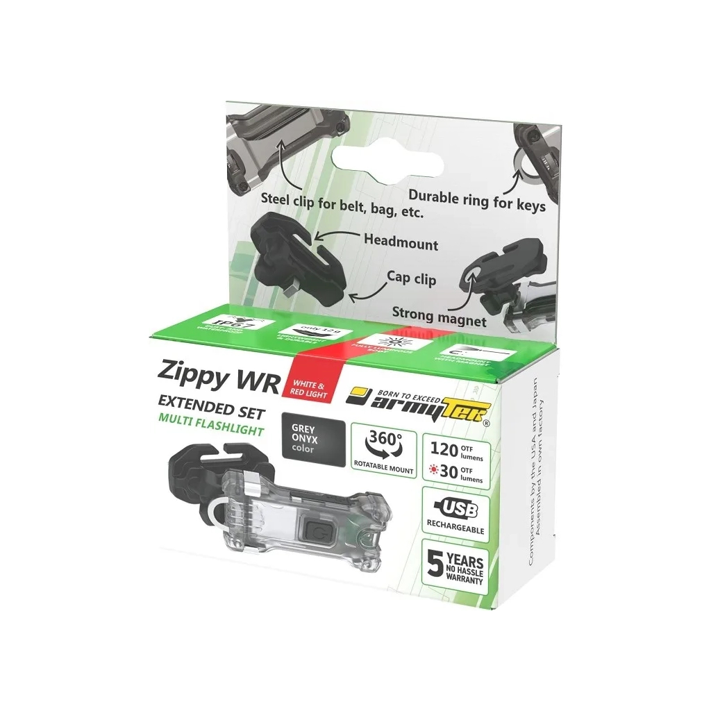 Ліхтар Armytek Zippy WR Extended Set Grey (F09101G) - зображення 7
