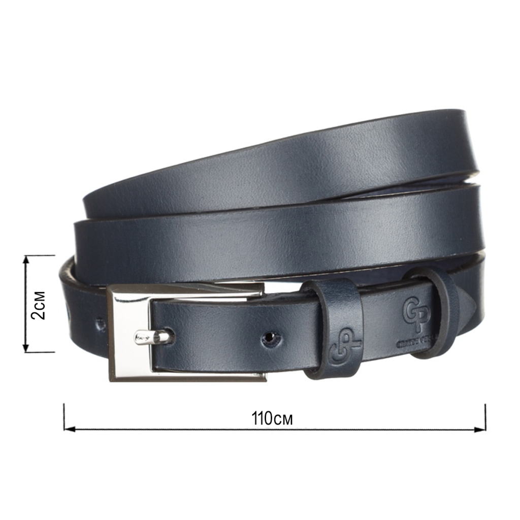 Ремінь Grande Pelle Шкіряний жіночий Синій (11070) - зображення 3