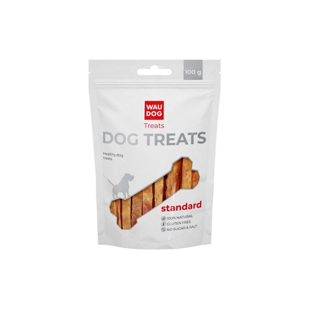 Ласощі для собак WAUDOG Treats Курячі в'ялені смуги 100 г (4447) - зображення 1