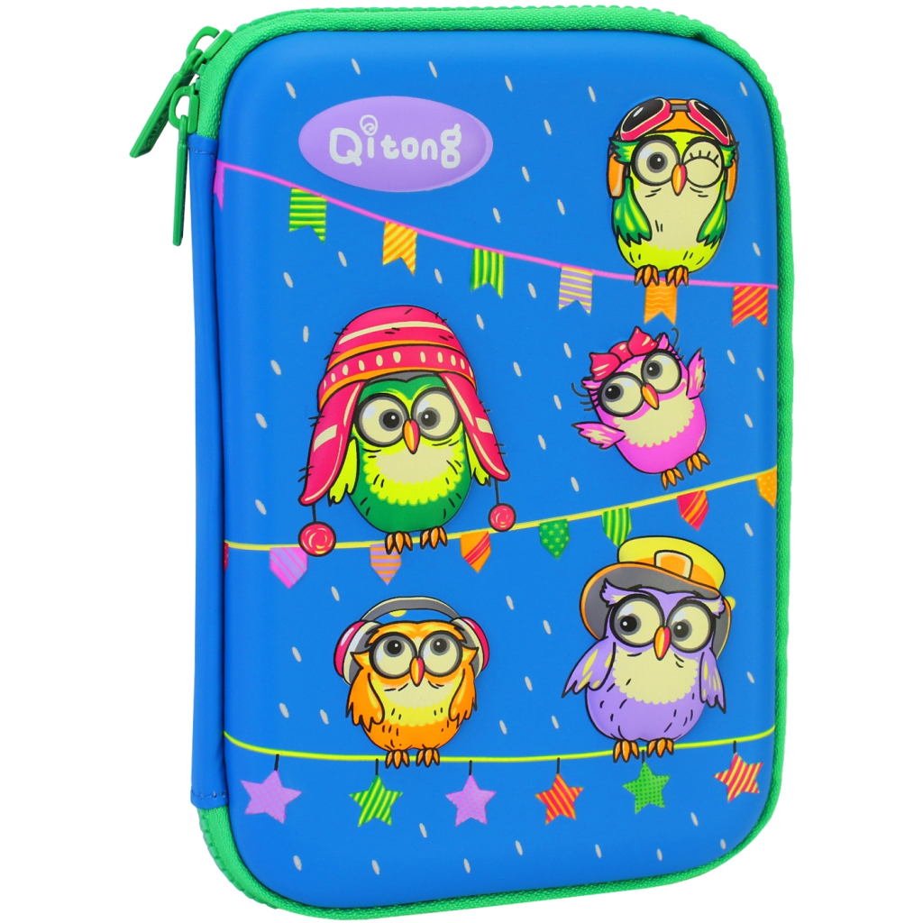 Пенал Cool For School з тисненням 1 відділення Блакитний (QT-5669-Blue) - зображення 1