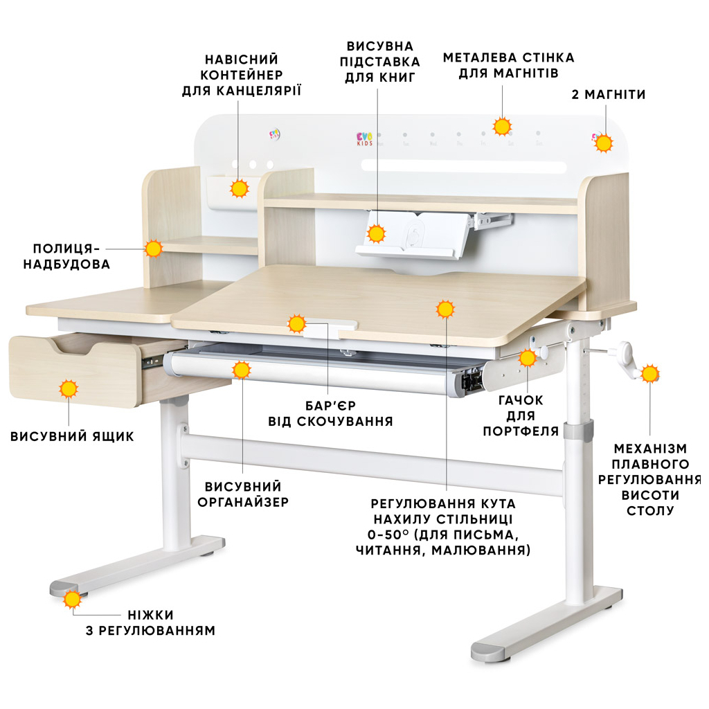 Парта Evo-kids TH-360 Plus Grey (TH-360 TG/G Plus) - зображення 2