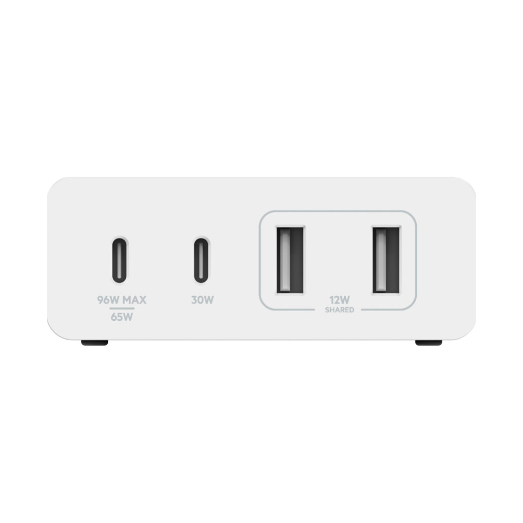 Зарядний пристрій Belkin Home Charger 108W GAN Dual USB-С/USB-A (WCH010VFWH) - зображення 5