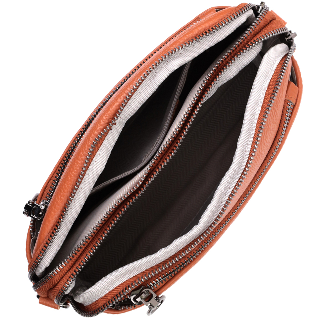 Сумка Vintage Містка Жіноча з кишенями з натуральної шкіри Коричнева (22601) - зображення 9