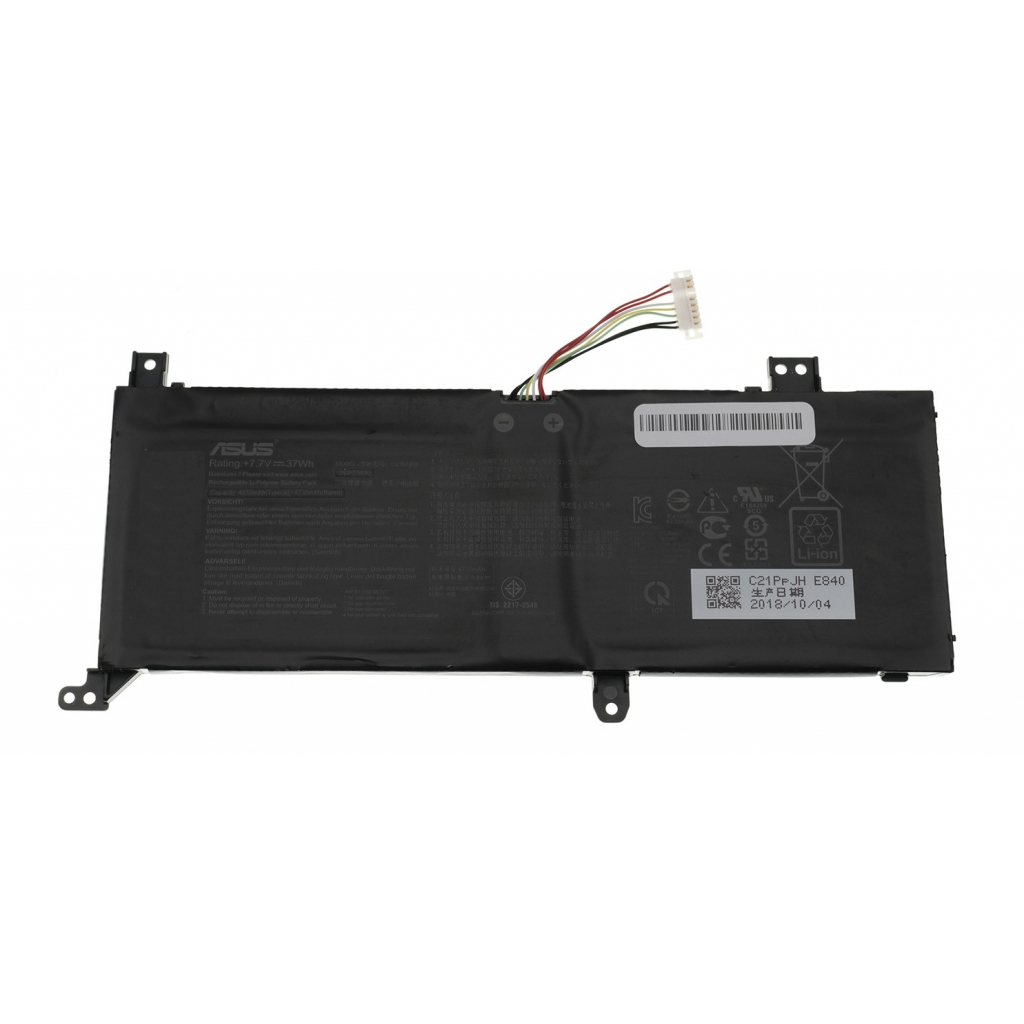 Акумулятор до ноутбука ASUS VivoBook X412 C21N1818, 4805 mAh (37Wh), 2cell, 7.7V (A47580) - зображення 1